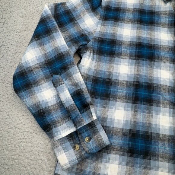Pendleton Shirt Men Medium Blue Plaid Pocket Button Front Mason Work‎ Hike Gorp - Picture 11 of 13